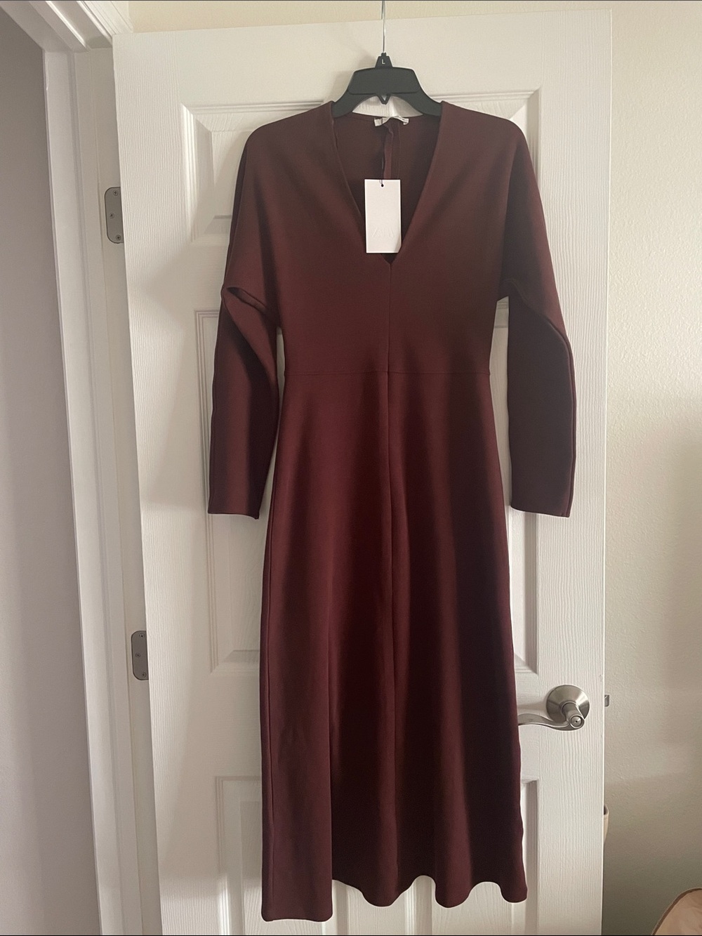 Zara Chocolate Jersey Midi Dress